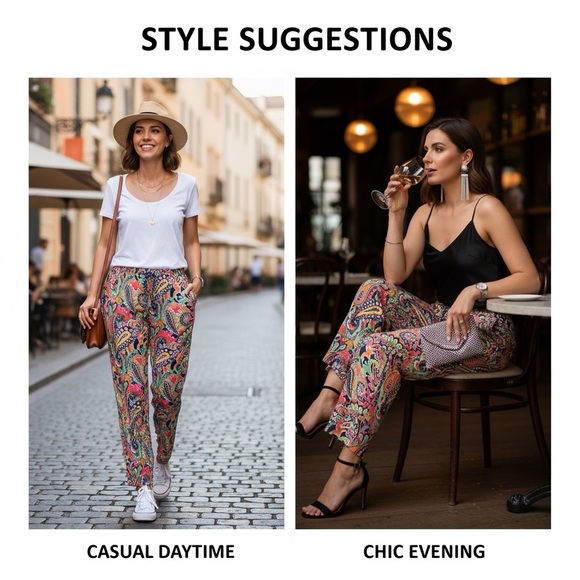 Vera Bradley XL Paisley Pajama Pants Lounge Drawstring Colorful Cotton Comfy - Picture 3 of 16